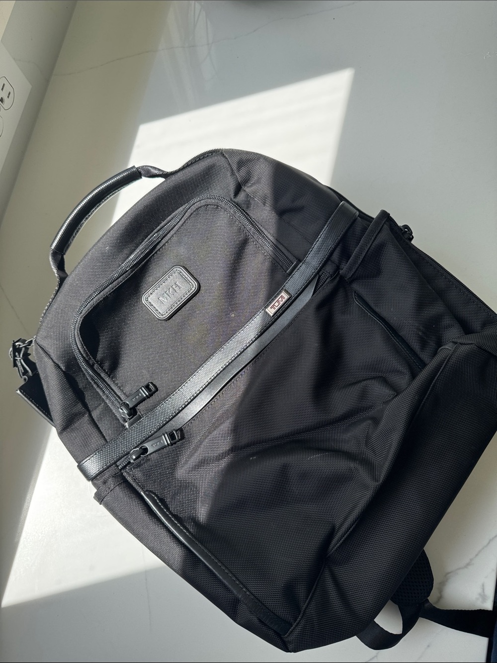 Tumi Black Men's Backpack - Sleek Travel & Work Pack Alpha